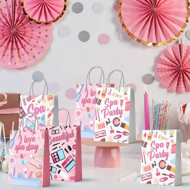 Alt view image 5 of 6 - Spa Party Favor Bags, 16 Pcs Spa Party Gift Bags Spa Party Goodie Bags Spa Party Bags for Makeup Party Decorations, Spa Theme Party Bags for Spa Birthday Party Decorations