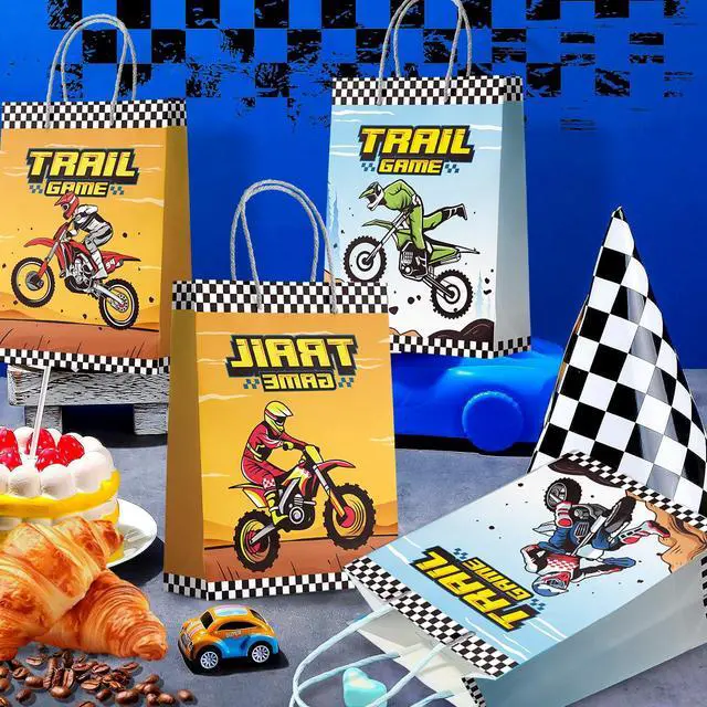 Alt view image 4 of 6 - Dirt Bike Party Favor Bags, 24 Pcs Dirt Bike Party Bags Set Motorcycle Themed Party Favor Bags, Dirt Bike Party Gift Treat Bags Goodie Bags for Dirt Bike Birthday Party Decorations