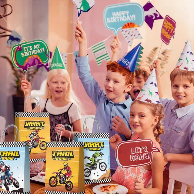 Alt view image 5 of 6 - Dirt Bike Party Favor Bags, 24 Pcs Dirt Bike Party Bags Set Motorcycle Themed Party Favor Bags, Dirt Bike Party Gift Treat Bags Goodie Bags for Dirt Bike Birthday Party Decorations