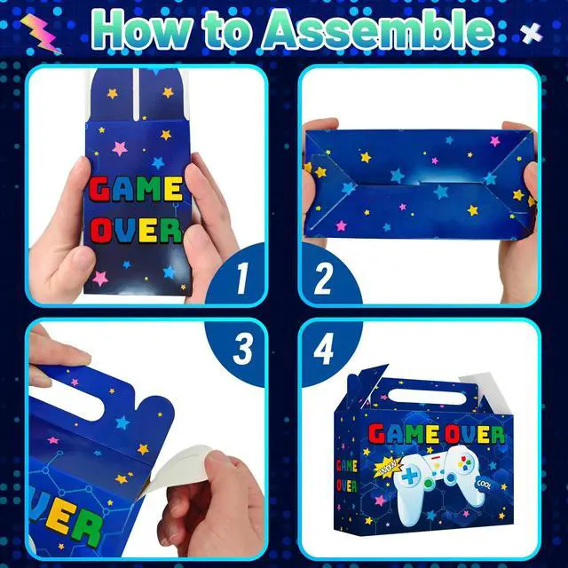 Alt view image 4 of 6 - Video Game Party Boxes, 24pcs Gaming Treat Boxes/Video Game Paper Box/Video Game Treat Boxes/Video Game Goodie Boxes, Video Game Candy Boxes for Video Game Birthday Decorations