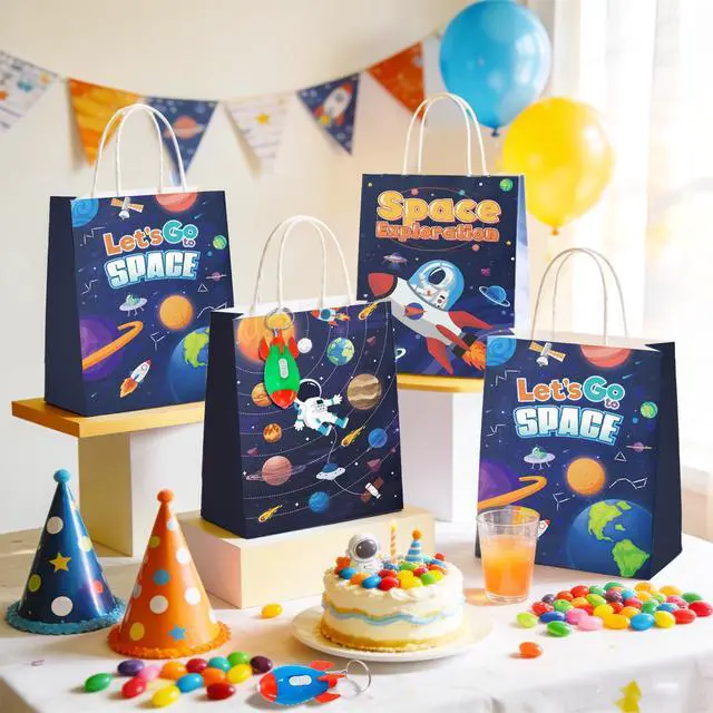 Alt view image 6 of 7 - 146 Pcs Space Party Favors Bags Fillers Include Outer Space Goodie Bags Bracelets Solar System Coloring Books etc for Astronaut Party Decorations Supplies