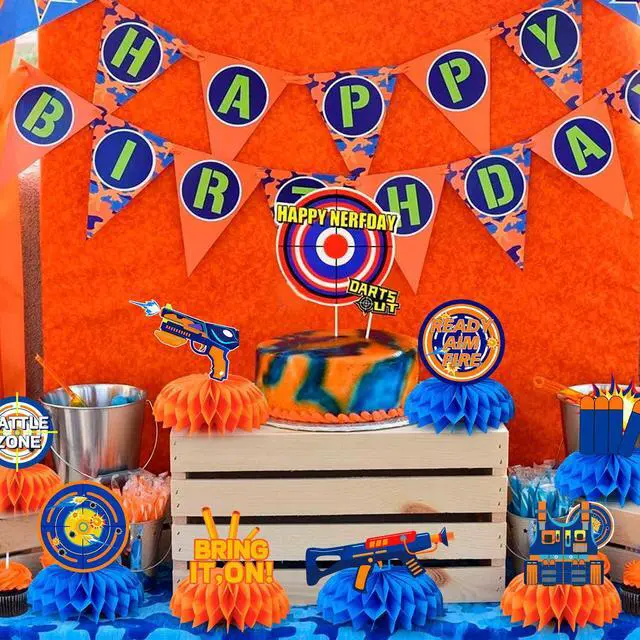 Alt view image 5 of 6 - Dart War Gun Party Honeycomb Centerpieces, 9pcs Dart War Centerpiece for Table, Dart War Birthday Honeycomb Centerpieces, Dart Battle Honeycomb Centerpieces for Dart War Birthday Party Decorations