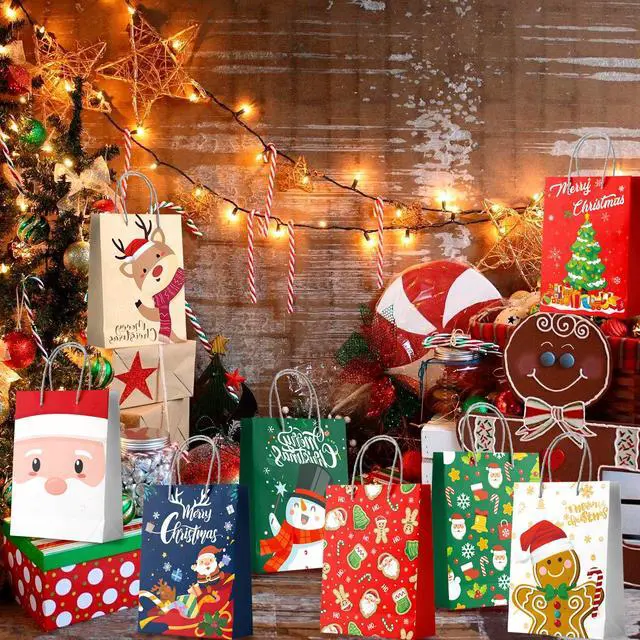 Alt view image 2 of 6 - 24 Pcs Xmas Christmas Bags Bulk Wrapping Bags Christmas Party Decorations