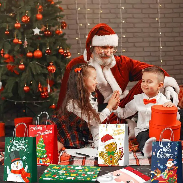 Alt view image 4 of 6 - 24 Pcs Xmas Christmas Bags Bulk Wrapping Bags Christmas Party Decorations