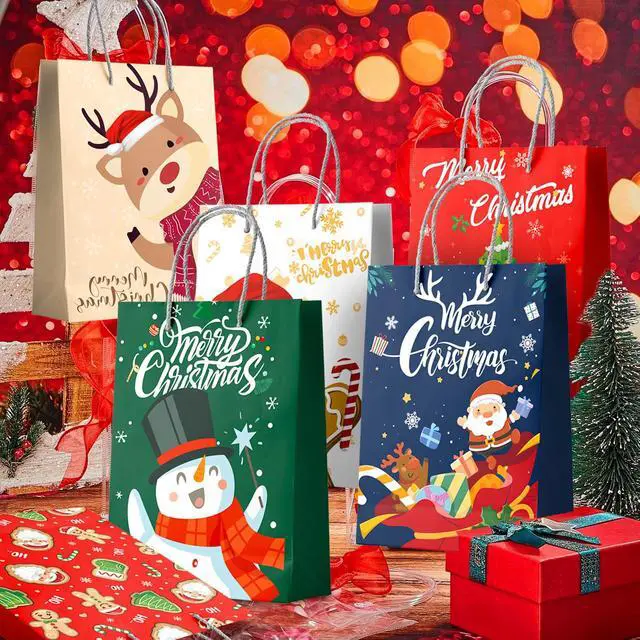 Alt view image 5 of 6 - 24 Pcs Xmas Christmas Bags Bulk Wrapping Bags Christmas Party Decorations