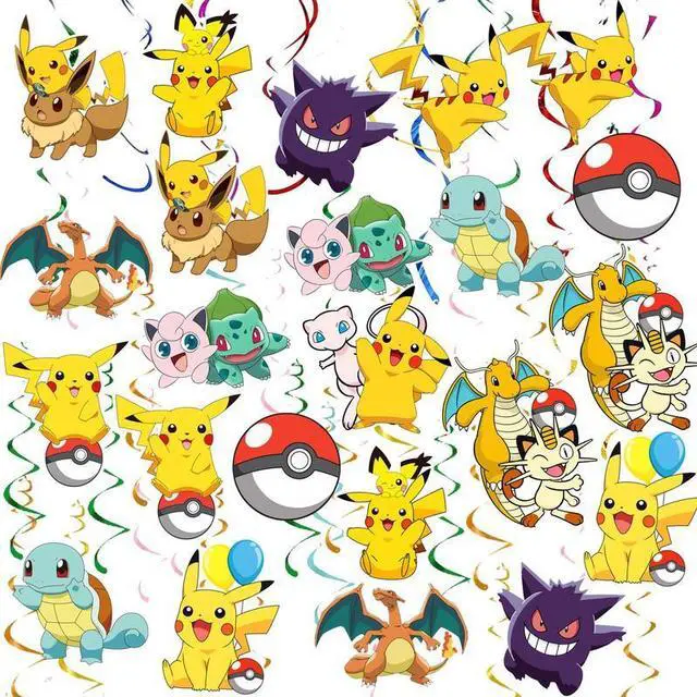 Main image of 24 Pcs Pokemon Birthday Party Decoration Spiral Set - Pokemon Hanging Spiral, Pokemon Party Hanging Spiral for Pokemon Birthday Decoration Supplies