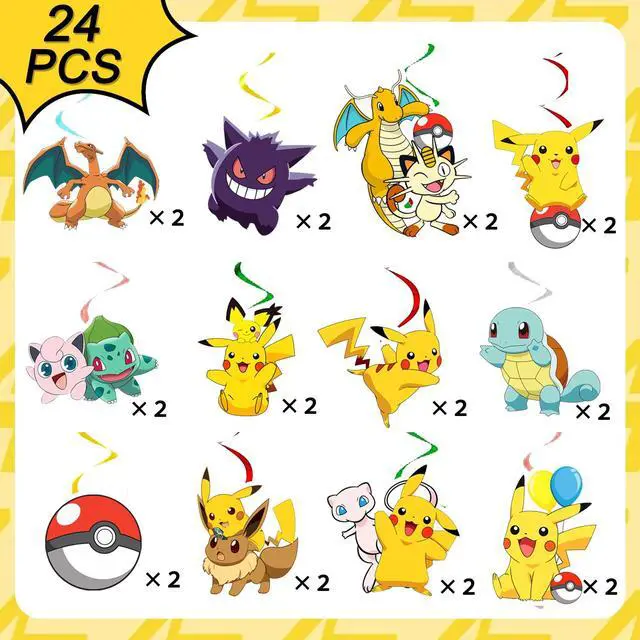 Alt view image 2 of 7 - 24 Pcs Pokemon Birthday Party Decoration Spiral Set - Pokemon Hanging Spiral, Pokemon Party Hanging Spiral for Pokemon Birthday Decoration Supplies