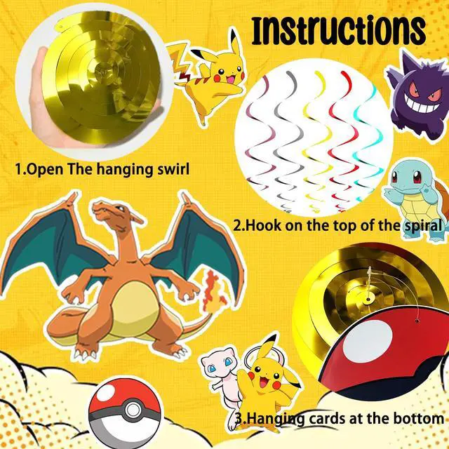 Alt view image 3 of 7 - 24 Pcs Pokemon Birthday Party Decoration Spiral Set - Pokemon Hanging Spiral, Pokemon Party Hanging Spiral for Pokemon Birthday Decoration Supplies
