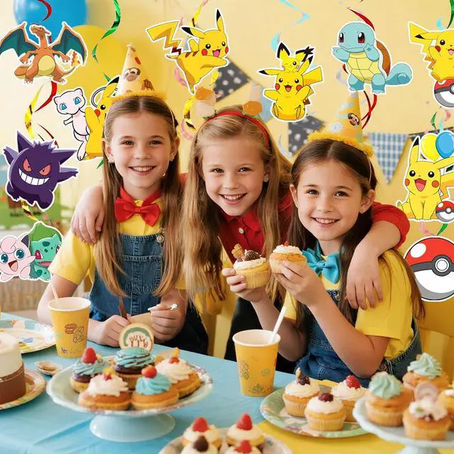 Alt view image 5 of 7 - 24 Pcs Pokemon Birthday Party Decoration Spiral Set - Pokemon Hanging Spiral, Pokemon Party Hanging Spiral for Pokemon Birthday Decoration Supplies