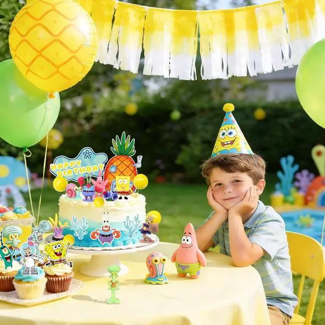 Alt view image 4 of 7 - 39 Pcs Spongebob Cake Topper Set - Spongebob Cupcake Toppers Coral Cake Toppers etc Spongebob Party Supplies for Spongebob Party Decorations