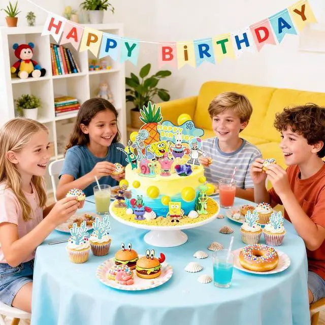 Alt view image 5 of 7 - 39 Pcs Spongebob Cake Topper Set - Spongebob Cupcake Toppers Coral Cake Toppers etc Spongebob Party Supplies for Spongebob Party Decorations