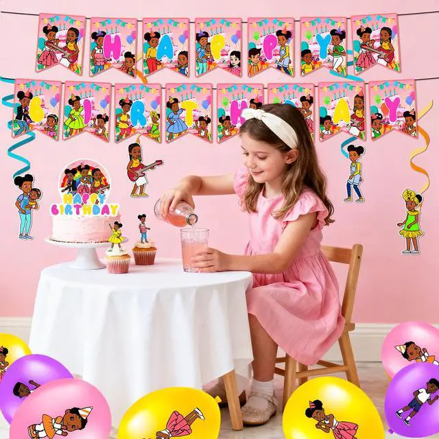 Alt view image 4 of 7 - 47 Pcs Gracie Birthday Party Decorations Set - Gracie Party Balloons & Gracie Birthday Banner Cake Toppers Tablecloth etc Gracie Birthday Party Decorations