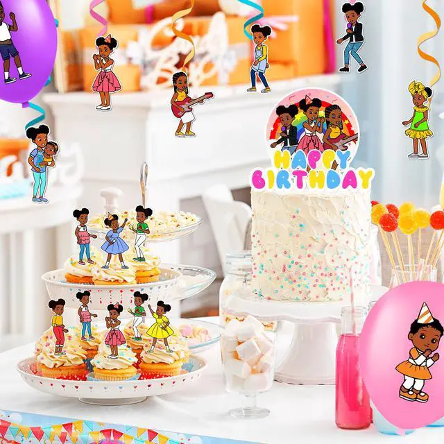 Alt view image 3 of 7 - 47 Pcs Gracie Birthday Party Decorations Set - Gracie Party Balloons & Gracie Birthday Banner Cake Toppers Tablecloth etc Gracie Birthday Party Decorations