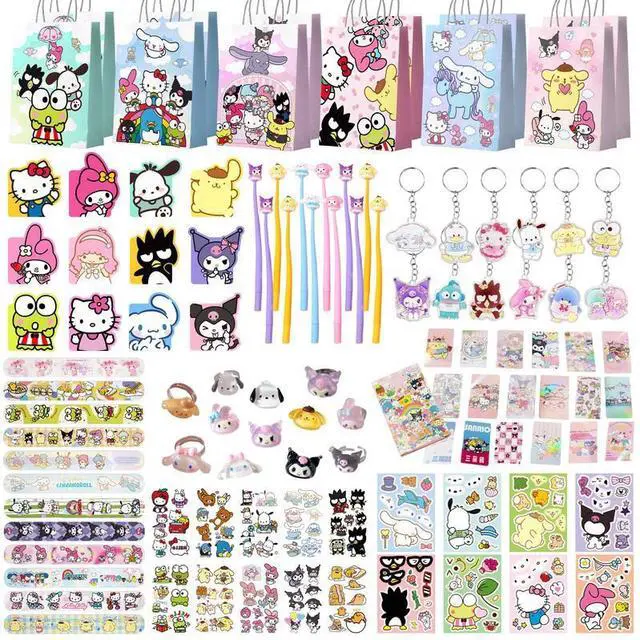 Main image of Sanrio Party Favors, 97 Pcs Sanrio Birthday Party Favors Set - Sanrio Party Keychain Gift Bags Notebooks Stickers Pens etc Sanrio Birthday Gifts for Sanrio Party Supplies