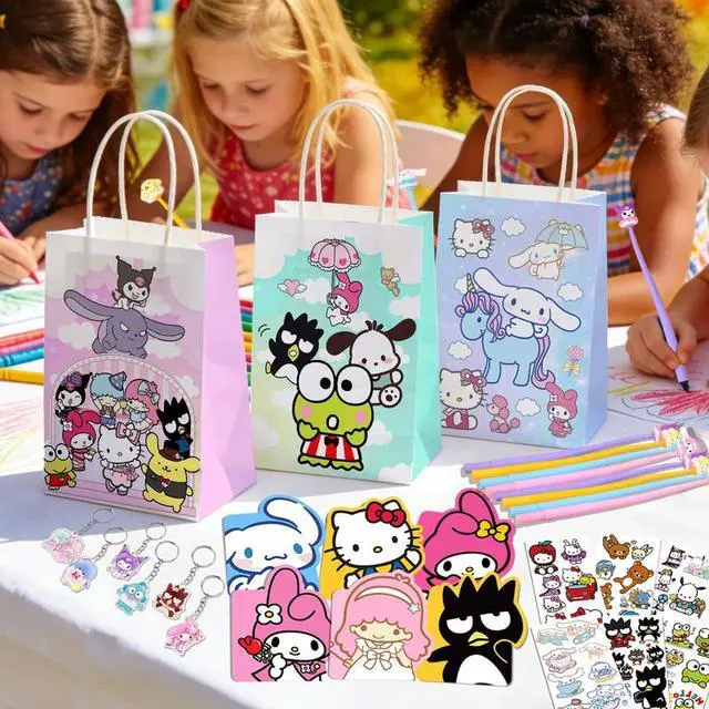 Alt view image 4 of 7 - Sanrio Party Favors, 97 Pcs Sanrio Birthday Party Favors Set - Sanrio Party Keychain Gift Bags Notebooks Stickers Pens etc Sanrio Birthday Gifts for Sanrio Party Supplies