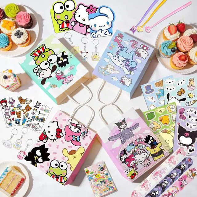 Alt view image 5 of 7 - Sanrio Party Favors, 97 Pcs Sanrio Birthday Party Favors Set - Sanrio Party Keychain Gift Bags Notebooks Stickers Pens etc Sanrio Birthday Gifts for Sanrio Party Supplies