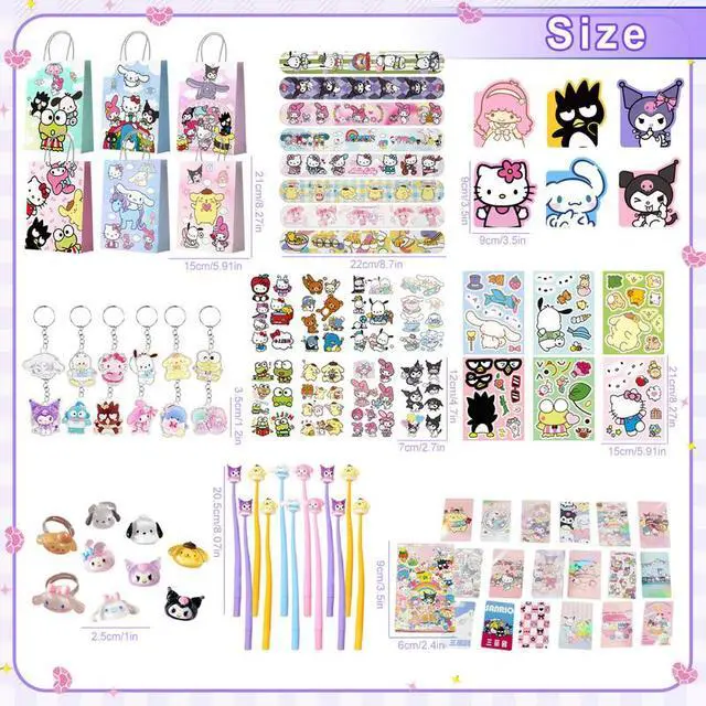 Alt view image 7 of 7 - Sanrio Party Favors, 97 Pcs Sanrio Birthday Party Favors Set - Sanrio Party Keychain Gift Bags Notebooks Stickers Pens etc Sanrio Birthday Gifts for Sanrio Party Supplies