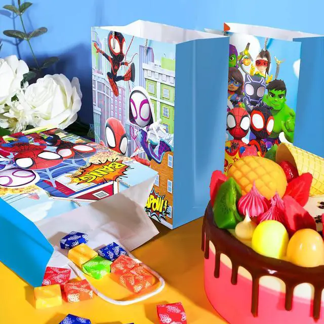Alt view image 5 of 7 - Spiderman & Friends Party Favor Bags - 16 Pcs Spiderman Themed Gift Bags for Birthdays, Celebrations Perfect for Boys/Girls Kids, Goodie Bags, Party Decorations Suppilies
