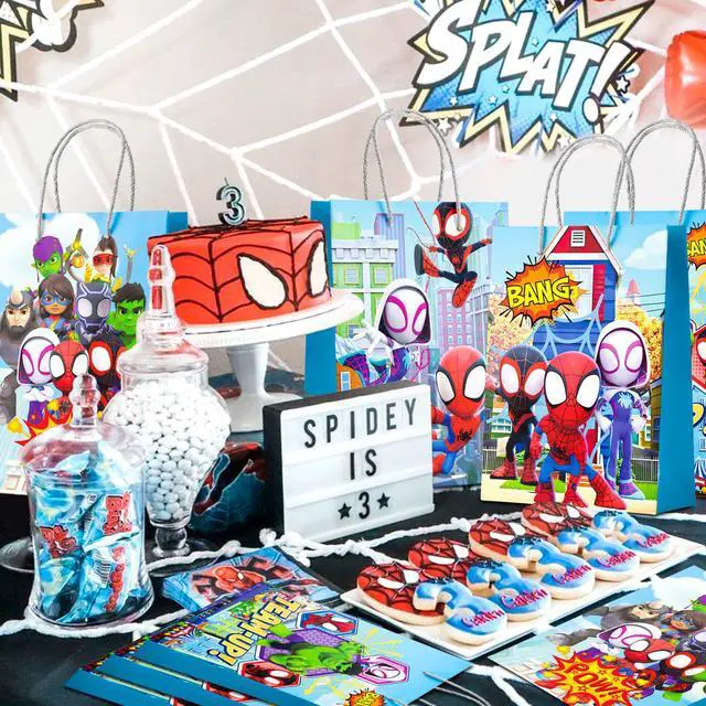 Alt view image 6 of 7 - Spiderman & Friends Party Favor Bags - 16 Pcs Spiderman Themed Gift Bags for Birthdays, Celebrations Perfect for Boys/Girls Kids, Goodie Bags, Party Decorations Suppilies