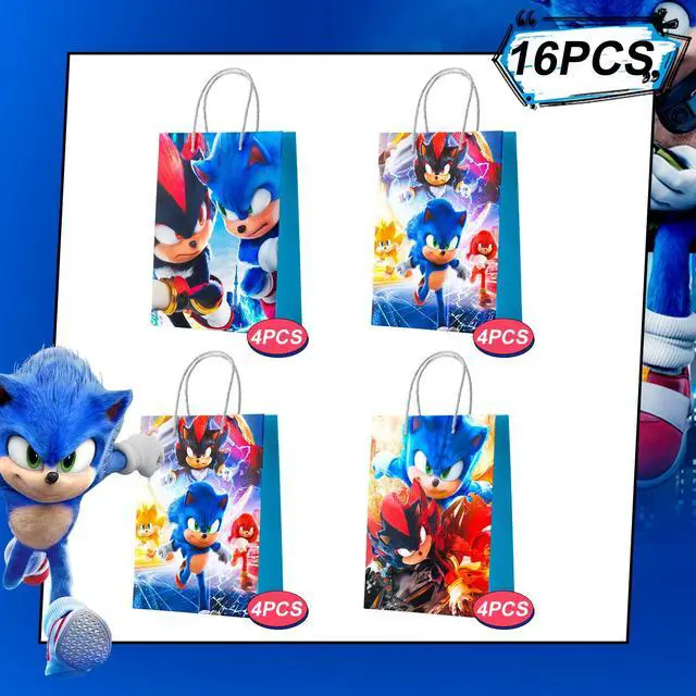 Alt view image 2 of 7 - Sonic Favor Bags - 16 Pcs Sonic Party Bags, Sonic Gift Bags, Sonic Candy Bags, Sonic Goodie Bags for Boys/Girls Kids Sonic Birthday Party Decorations Supplies