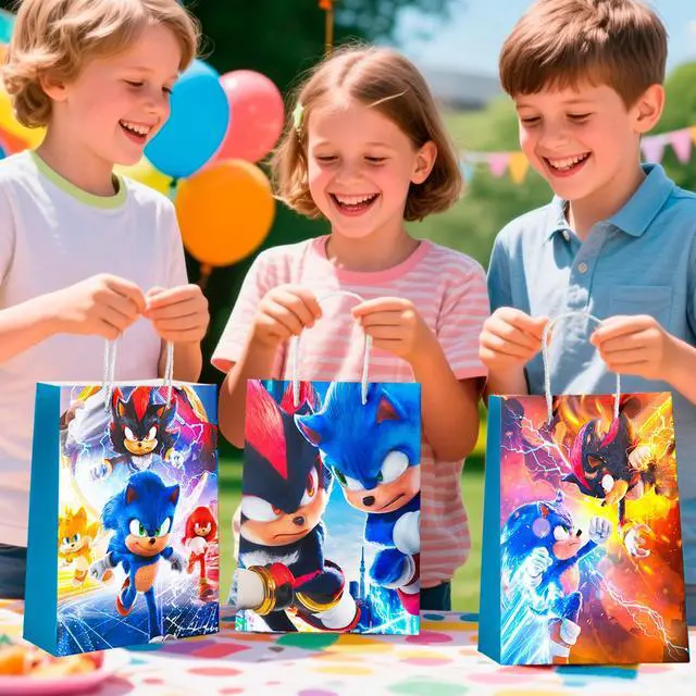 Alt view image 6 of 7 - Sonic Favor Bags - 16 Pcs Sonic Party Bags, Sonic Gift Bags, Sonic Candy Bags, Sonic Goodie Bags for Boys/Girls Kids Sonic Birthday Party Decorations Supplies