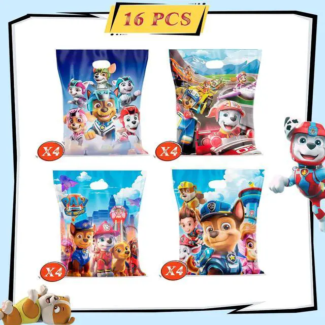 Alt view image 2 of 7 - Handheld Paw Patrol Party Favor Bags, 16 Pcs Paw Patrol Favor Bags for Birthday Parties Paw Patrol Favor Bags Paw Patrol Candy Bags Paw Patrol Plastic Bags for Paw Patrol Party Decorations