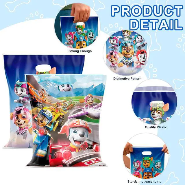 Alt view image 6 of 7 - Handheld Paw Patrol Party Favor Bags, 16 Pcs Paw Patrol Favor Bags for Birthday Parties Paw Patrol Favor Bags Paw Patrol Candy Bags Paw Patrol Plastic Bags for Paw Patrol Party Decorations