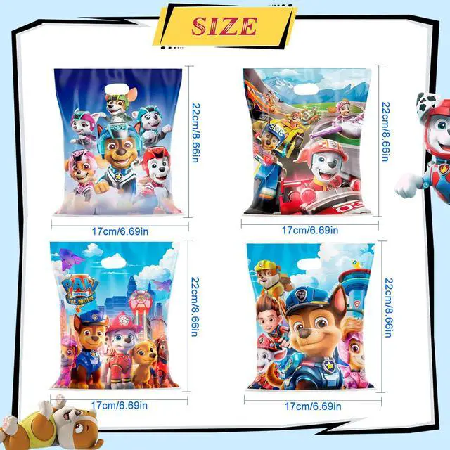 Alt view image 7 of 7 - Handheld Paw Patrol Party Favor Bags, 16 Pcs Paw Patrol Favor Bags for Birthday Parties Paw Patrol Favor Bags Paw Patrol Candy Bags Paw Patrol Plastic Bags for Paw Patrol Party Decorations
