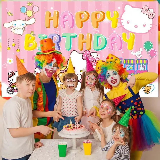 Alt view image 4 of 7 - 71x43'' Hello Kitty Party BackdHello Kitty Birthday Party Background Happy Birthday Hello Kitty Backdrop & Hello Kitty Birthday Backdrop for Hello Kitty Party Decorations
