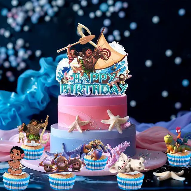 Alt view image 5 of 7 - 35 Pcs Moana Birthday Decorations Set - Moana Party Balloons Tablecloth & Moana Happy Birthday Banner Spiral etc Moana Birthday Party Decorations for Moana Party Supplies