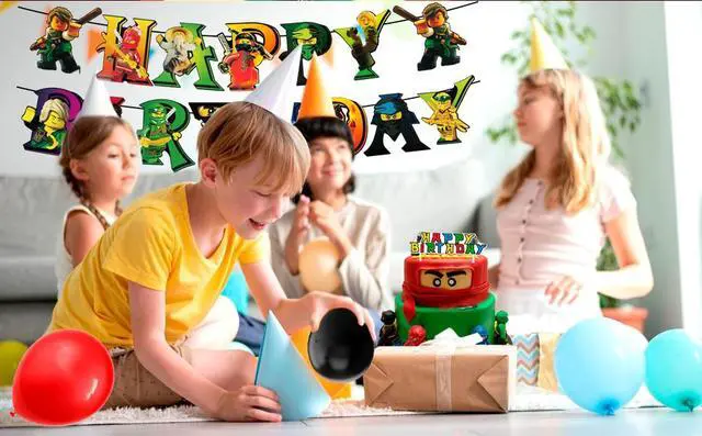Alt view image 7 of 7 - 114 Pcs Ninja Birthday Party Decorations & Tableware Set - Ninja Birthday Table Cloth Banner Plates Napkins Cups etc Ninja Birthday Party Decorations for Ninja Party Supplies