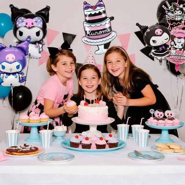 Alt view image 3 of 7 - 10 Pcs Kuromi Party Decoration Balloons Kuromi Balloon Kuromi Character Foil Balloons etc Kuromi Birthday Decorations & Kuromi Themed Birthday Party Decorations for Girls Kids