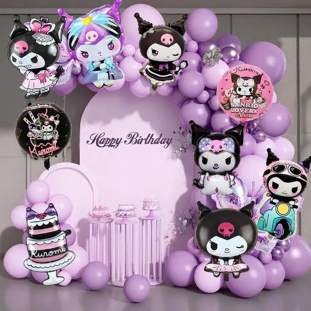 Alt view image 6 of 7 - 10 Pcs Kuromi Party Decoration Balloons Kuromi Balloon Kuromi Character Foil Balloons etc Kuromi Birthday Decorations & Kuromi Themed Birthday Party Decorations for Girls Kids