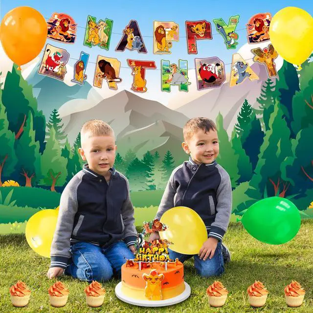 Alt view image 6 of 7 - 114 Pcs The Lion King Simba Birthday Party Decorations & Tableware Set - The Lion King Table Cloth Banner Plates Napkins Cups etc Lion King Birthday Party Decorations for Lion King Party Supplies