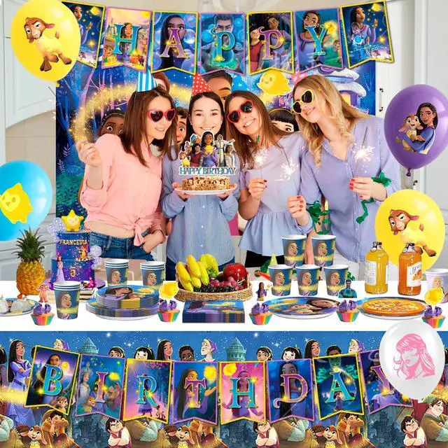 Alt view image 3 of 7 - 98 Pcs Star Wish Party Decorations & Star Wish Tableware Set - Star Wish Party Plates Cups Napkins Table Cloth Balloons Backdrop Banner etc Star Wish Birthday Decorations for Star Wish Birthday Party