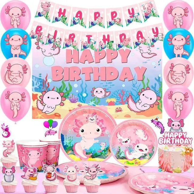 Main image of Axolotl Birthday Decorations Party Supplies,162 Pcs Axolotl Party Decorations&Axolotl Tableware Set- Axolotl Party Plates Napkins Tableclot Backdrop Balloons Banner etc Axolotl Birthday Party Supplies