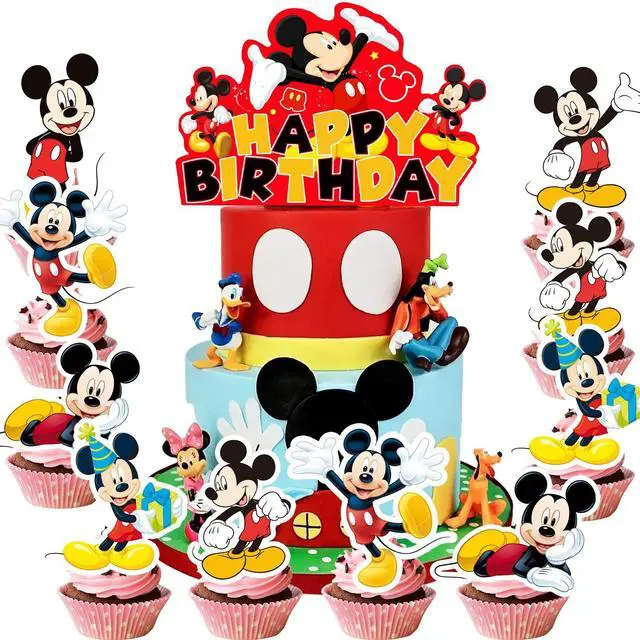 Alt view image 2 of 7 - 13 Pcs Mickey Cake Topper Supplies,Mickey Cake Toppers for Kids Birthday Party