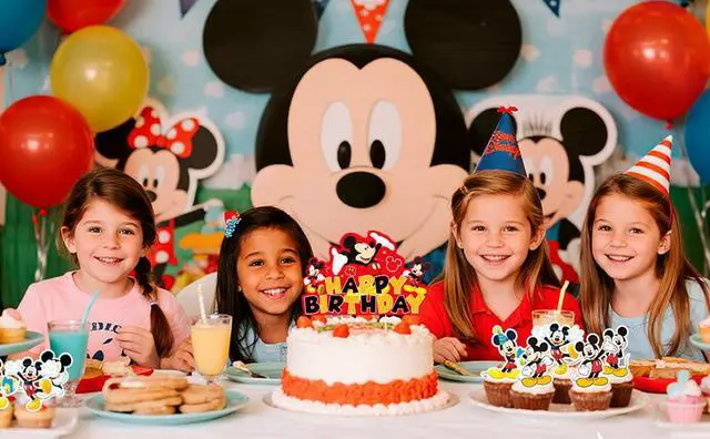 Alt view image 7 of 7 - 13 Pcs Mickey Cake Topper Supplies,Mickey Cake Toppers for Kids Birthday Party