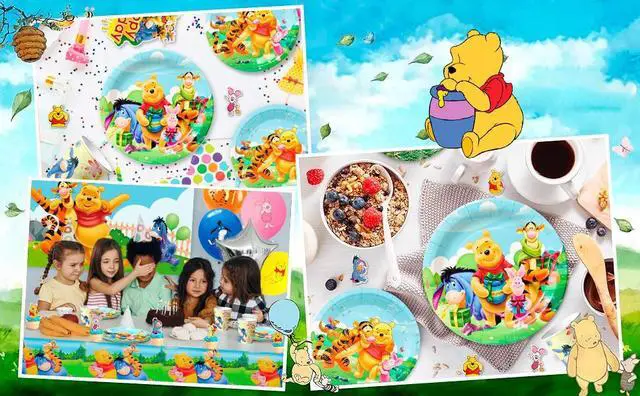 Alt view image 7 of 7 - Winnie the Pooh Birthday Party Supplies, 112 Pcs Winnie the Pooh Party Decorations Set - Winnie the Pooh Tablecloth Balloons Backdrop etc Winnie the Pooh Birthday Party Decorations