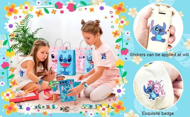 Alt view image 7 of 7 - Stitch Children's Party Gifts, 110 Pcs Stitch Birthday Party Gift Sets - Stitch Gift Bags Keychain Stickers Slap Bands and Other Stitch Party Supplies, Suitable for Stitch Birthday Decorations