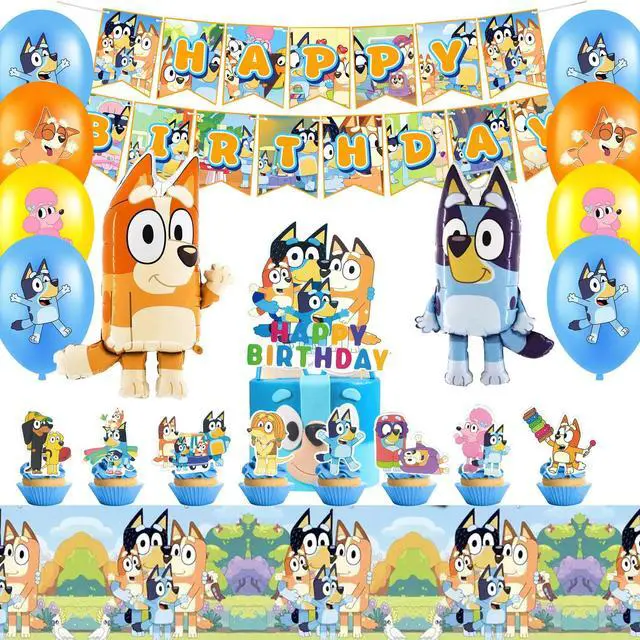 Main image of Bluey Party Decorations, 29 Pcs Bluey Birthday Decorations-Bluey Party Balloons & Bluey Birthday Banners Cake Decorations Tablecloths etc Bluey Birthday Party Decorations