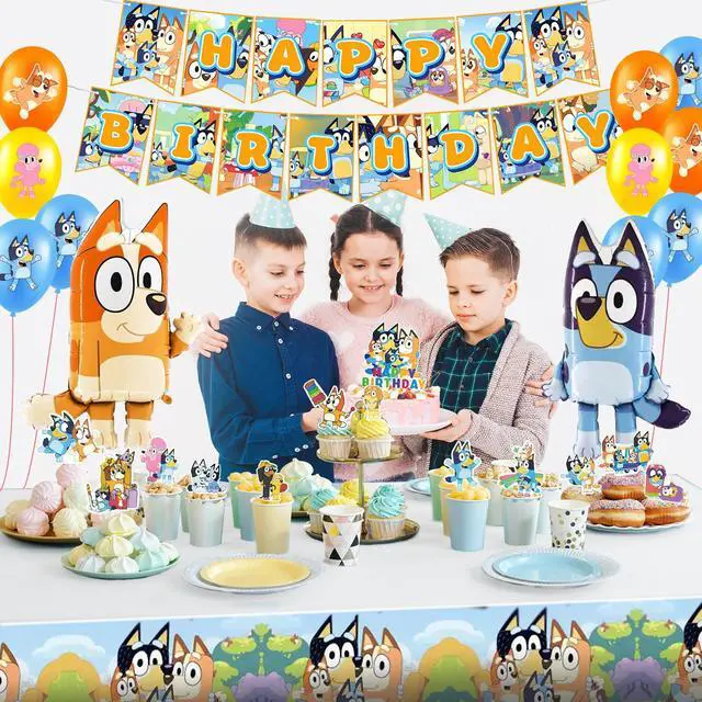 Alt view image 4 of 7 - Bluey Party Decorations, 29 Pcs Bluey Birthday Decorations-Bluey Party Balloons & Bluey Birthday Banners Cake Decorations Tablecloths etc Bluey Birthday Party Decorations