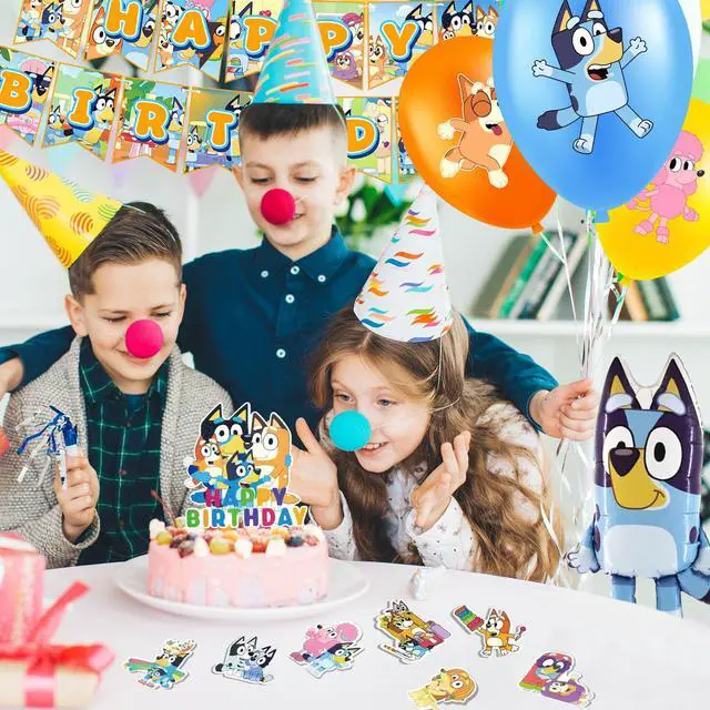 Alt view image 5 of 7 - Bluey Party Decorations, 29 Pcs Bluey Birthday Decorations-Bluey Party Balloons & Bluey Birthday Banners Cake Decorations Tablecloths etc Bluey Birthday Party Decorations