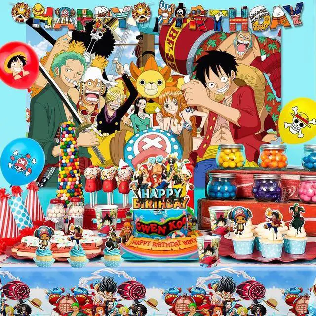 Alt view image 3 of 7 - One Piece Birthday Decorations for Kids,112pcs One Piece Party Decorations&One Piece Party Tableware Set- One Piece Anime Birthday Banner Balloons Plates Napkins etc One Piece Birthday Party Supplies