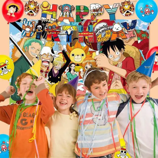 Alt view image 5 of 7 - One Piece Birthday Decorations for Kids,112pcs One Piece Party Decorations&One Piece Party Tableware Set- One Piece Anime Birthday Banner Balloons Plates Napkins etc One Piece Birthday Party Supplies
