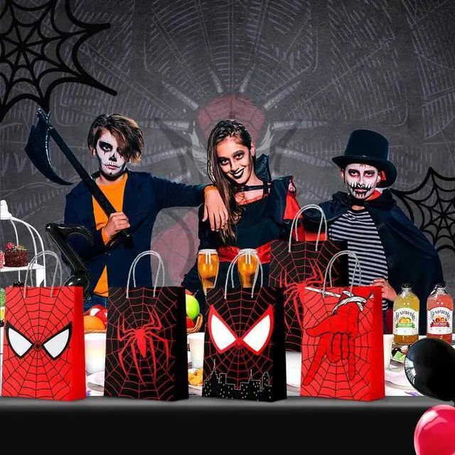 Alt view image 5 of 7 - Spiderman Goodie Bags - 24pcs Spiderman Party Bags, Spiderman Gift Bags, Spiderman Candy Bags for Boys/Girls Kids Spiderman Theme Birthday Party Decorations Suppilies