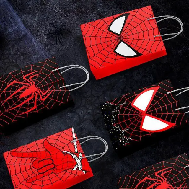 Alt view image 6 of 7 - Spiderman Goodie Bags - 24pcs Spiderman Party Bags, Spiderman Gift Bags, Spiderman Candy Bags for Boys/Girls Kids Spiderman Theme Birthday Party Decorations Suppilies