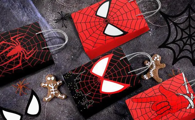 Alt view image 7 of 7 - Spiderman Goodie Bags - 24pcs Spiderman Party Bags, Spiderman Gift Bags, Spiderman Candy Bags for Boys/Girls Kids Spiderman Theme Birthday Party Decorations Suppilies