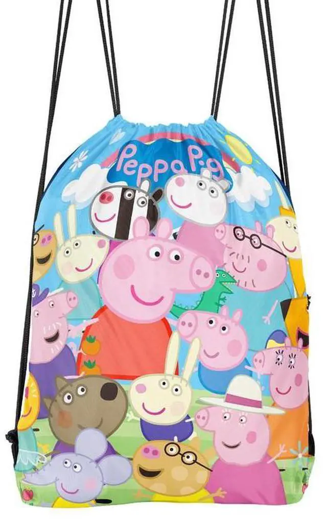 Main image of 12 Pcs Peppa Pig Party Favors Peppa Pig Party Decoration Drawstring Bag Candy Bag