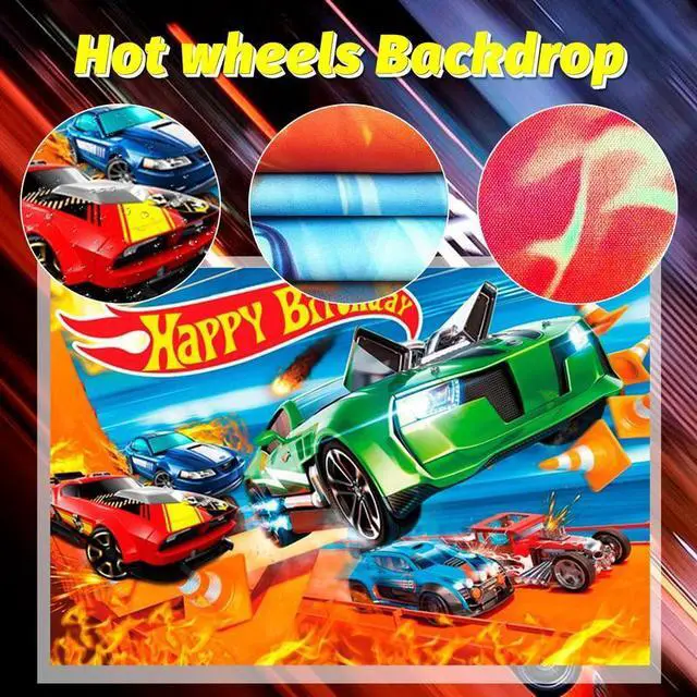 Alt view image 6 of 7 - Hot Wheels Birthday Decorations, 114 Pcs Hot Wheels Birthday Party Decorations & Tableware Set - Hot Wheels Party Plates Tablecloth Napkins Balloons Cake Toppers etc Hot Wheels Party Supplies